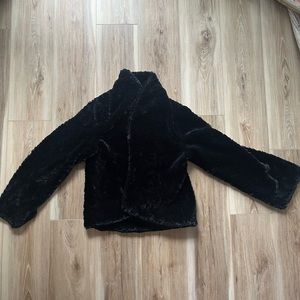 Feaux fur black over coat. Very soft.